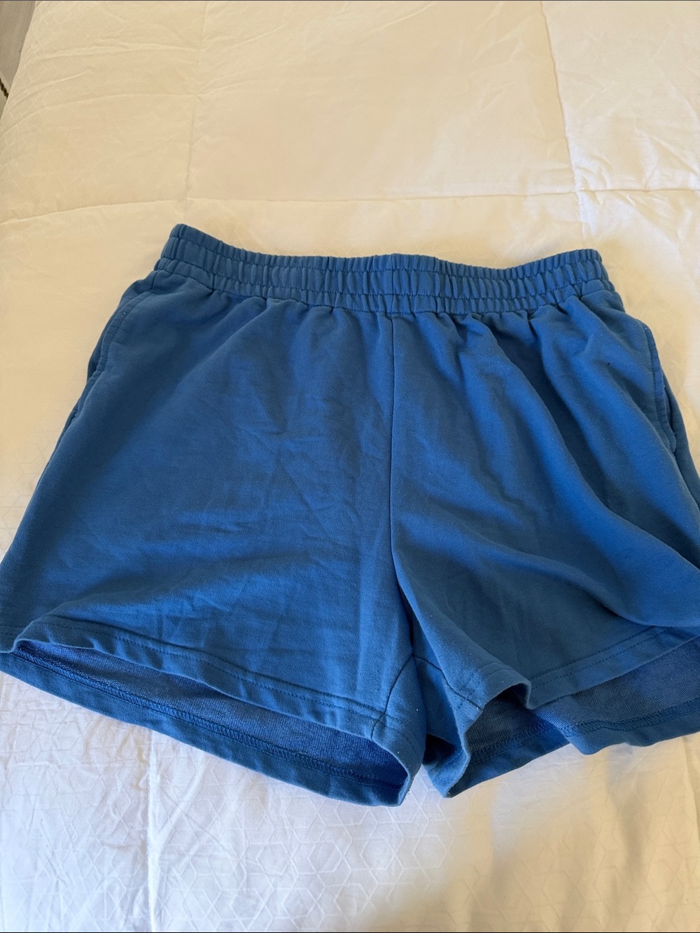 Women's Athletic Elastic-Waist Blue Shorts